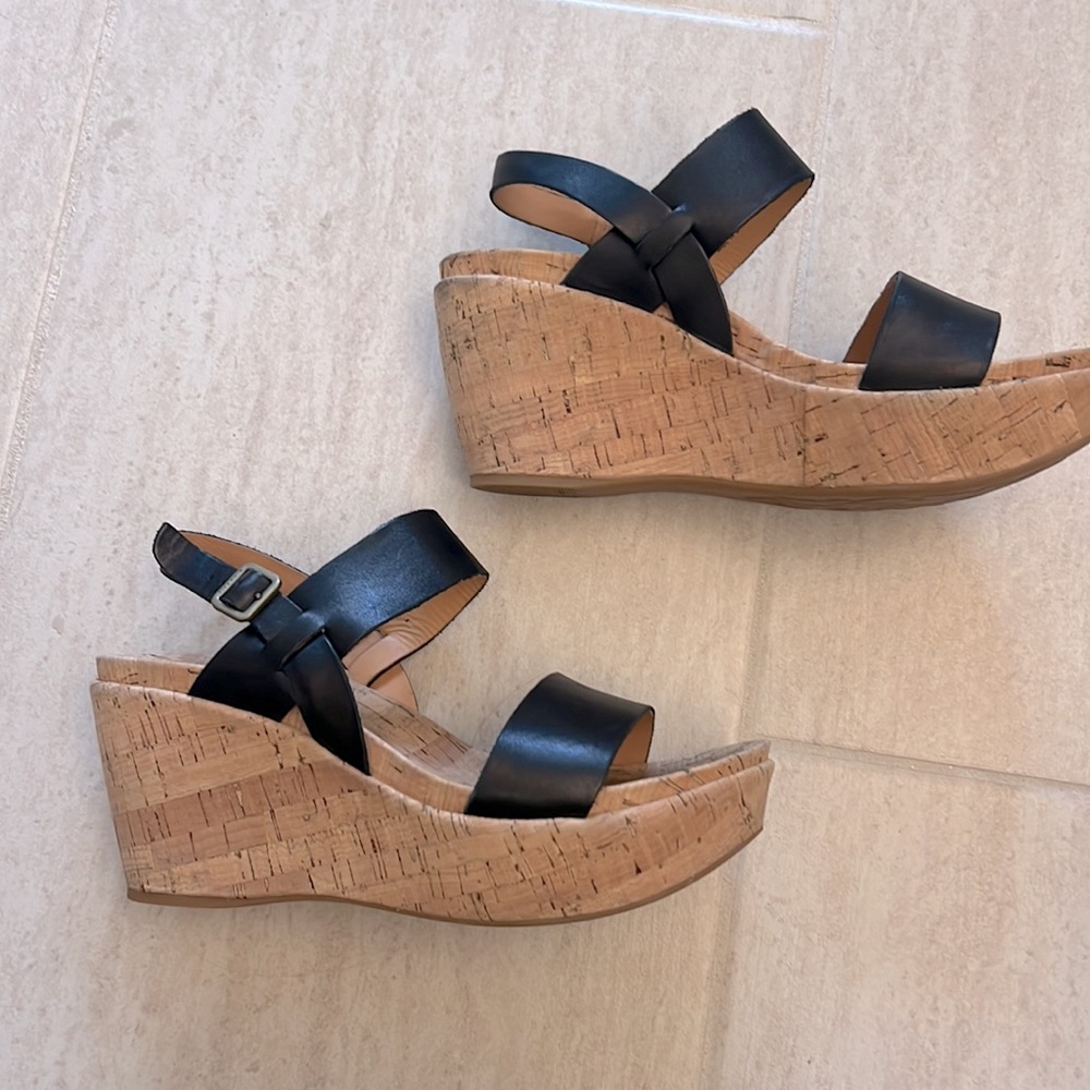 Kork Ease Black Austin Wedge